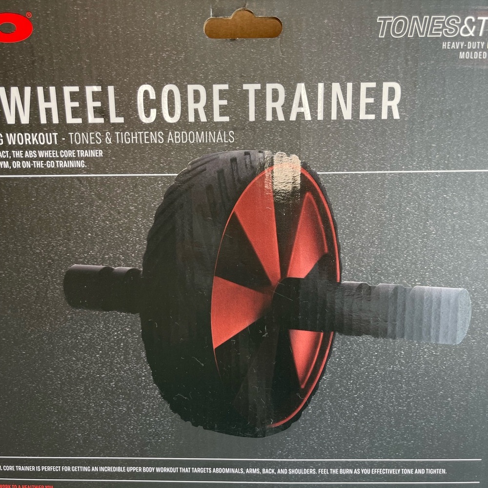TKO Abs Wheel Core Trainer in Black and Red‎ - Picture 2 of 6
